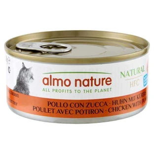 Almo Nature (Альмо Натюр) HFC Natural Adult Cat Chicken&Pumpkin - Консервований корм з куркою та гарбузом для дорослих котів (шматочки в желе), 150 г