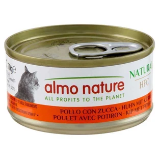 Almo Nature (Альмо Натюр) HFC Natural Adult Cat Chicken&Pumpkin - Консервированный корм с курицей и тыквой для взрослых кошек (кусочки в желе), 70 г