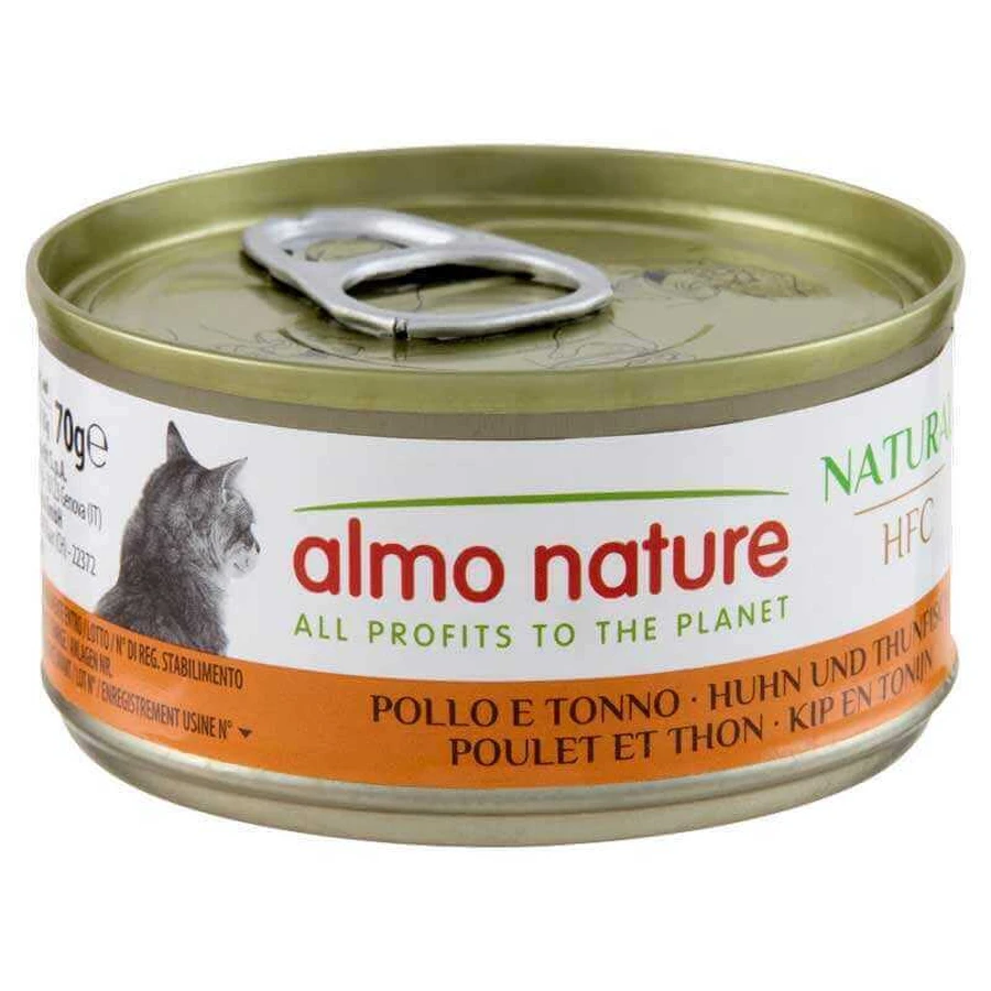 Almo Nature (Альмо Натюр) HFC Natural Adult Cat Chicken&Tuna - Консервированный корм с курицей и тунцом для взрослых кошек (кусочки в желе), 70 г: ціни та характеристики
