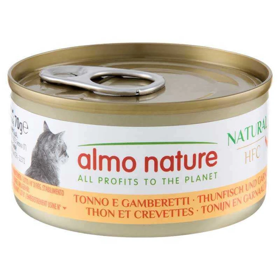 Almo Nature (Альмо Натюр) HFC Natural Adult Cat Tuna&Shrimp - Консервированный корм с тунцем и креветками для взрослых кошек (кусочки в желе), 70 г: цены и характеристики