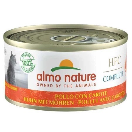 Almo Nature HFC Cat Complete Chicken with Carrots - Консервований корм з куркою та морквою для дорослих котів (рублене м’ясо), 70 г: ціни та характеристики