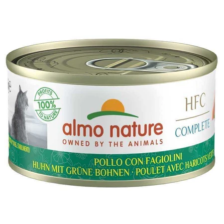 Almo Nature HFC Cat Complete Chicken with Green Beans - Консервований корм з куркою та зеленими бобами для дорослих котів (рублене м’ясо), 70 г: ціни та характеристики