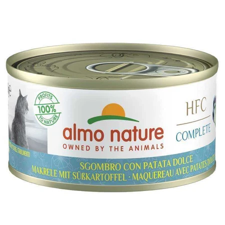 Almo Nature HFC Cat Complete Mackerel with Sweet Potato - Консервований корм зі скумбрією та бататом для дорослих котів (рублене м’ясо), 70 г: ціни та характеристики