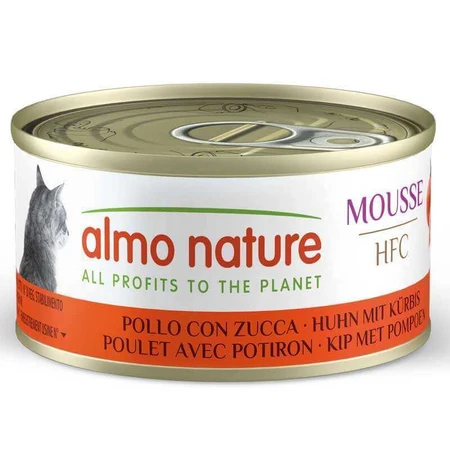 Almo Nature HFC Cat Mousse Chicken with Pumpkin - Консервований корм з куркою та гарбузом для дорослих котів (мус), 70 г: ціни та характеристики