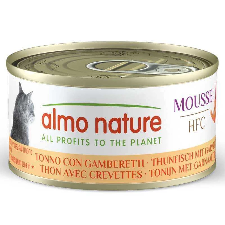 Almo Nature HFC Cat Mousse Tuna with Shrimps - Консервований корм з тунцем та креветками для дорослих котів (мус), 70 г: ціни та характеристики