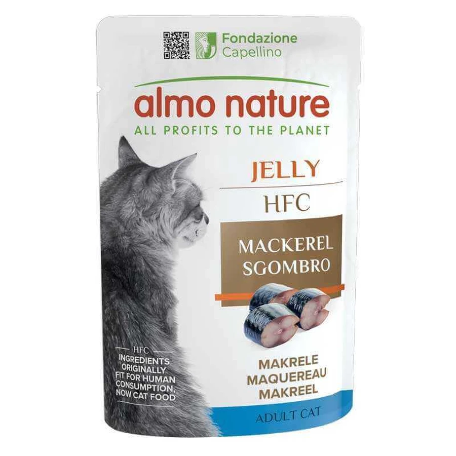Almo Nature HFC Jelly Adult Cat Mackerel - Консервований корм зі скумбрією для дорослих котів (шматочки в желе), 55 г: ціни та характеристики