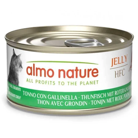 Almo Nature HFC Jelly Adult Cat Tuna&Red Sea Rooster - Консервированный корм с тунцом и красным морским петухом для взрослых кошек (кусочки в желе), 70 г: цены и характеристики