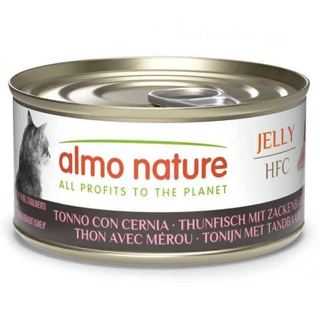Almo Nature HFC Jelly Adult Cat Tuna&Sea Bass - Консервований корм з тунцем та морським окунем для дорослих котів (шматочки в желе), 70 г: ціни та характеристики