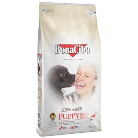 BonaCibo (БонаСибо) Puppy High Energy Chicken&Rice with Anchovy - Сухой корм с мясом курицы, анчоусами и рисом для активных щенков всех пород до 12 месяцев, 15 кг: цены и характеристики