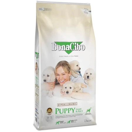 BonaCibo (БонаСібо) Puppy Lamb & Rice - Сухий корм з м'ясом ягняти і рисом для цуценят всіх порід до 12 місяців, 15 кг: ціни та характеристики