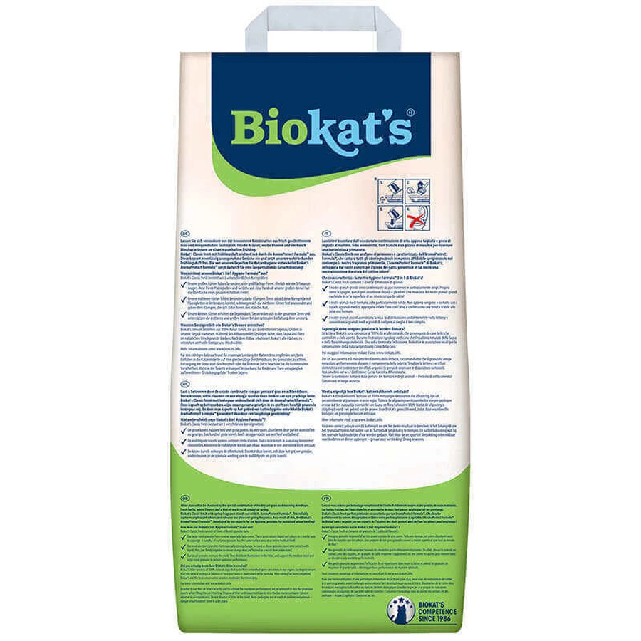 Biokat's (Біокетс) Classic Fresh 3 in1 - Наповнювач, що утворює грудочки для котячого туалету Кассік 3 в 1 з ароматом свіжої трави, 10 л: ціни та характеристики