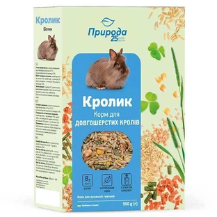 ТМ Природа Повнораціонний корм Кролик Біотин для кроликів та інших декоративних гризунів, 500 г