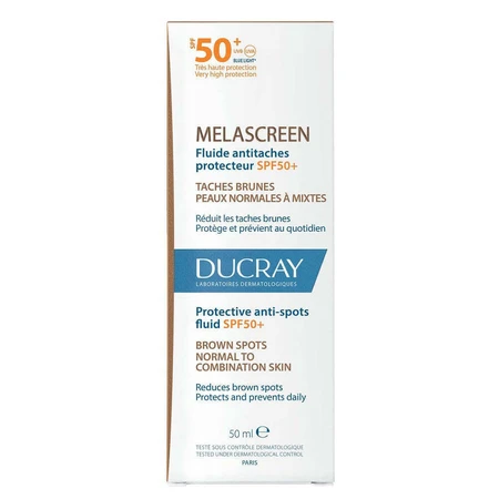 Ducray Melascreen Флюїд проти плям від ультрафіолетового випромінювання SPF50+ 50 мл: ціни та характеристики