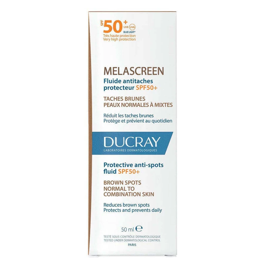 Ducray Melascreen Флюїд проти плям від ультрафіолетового випромінювання SPF50+ 50 мл: ціни та характеристики