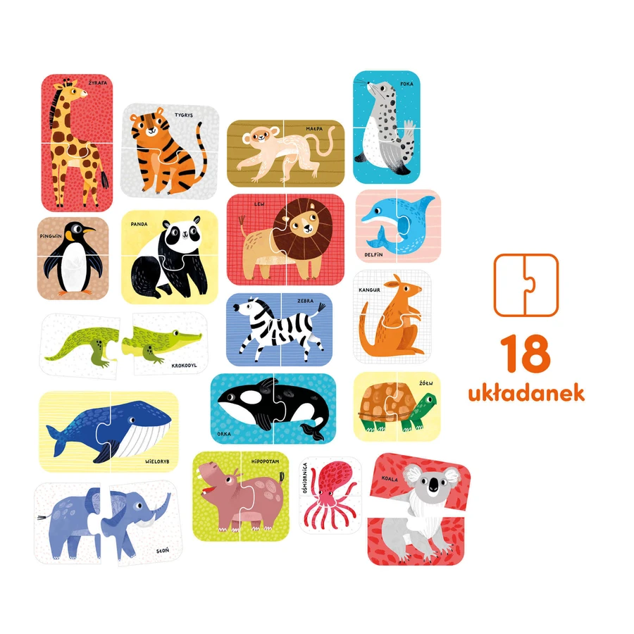 Пазли CzuCzu Wild Animals Matching Puzzles для дітей від 18 місяців, 36 елементів: ціни та характеристики