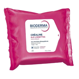 Bioderma Crealine Очищуючі серветки для обличчя та очей Sensitive Skin H2O 25 шт 