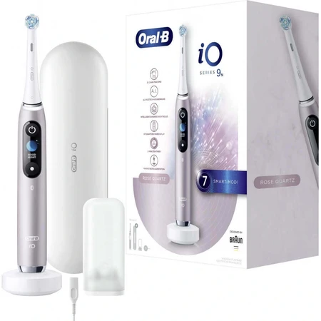 Oral B EK iO Series 9 Rose Quartz + тримач для зубної щітки + дорожній чохол 1×1 набір, електронна зубна щітка: ціни та характеристики