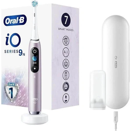 Oral B EK iO Series 9 Rose Quartz + тримач для зубної щітки + дорожній чохол 1×1 набір, електронна зубна щітка: ціни та характеристики