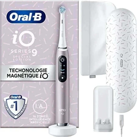 Oral B EK iO Series 9 Rose Quartz + тримач для зубної щітки + дорожній чохол 1×1 набір, електронна зубна щітка: ціни та характеристики
