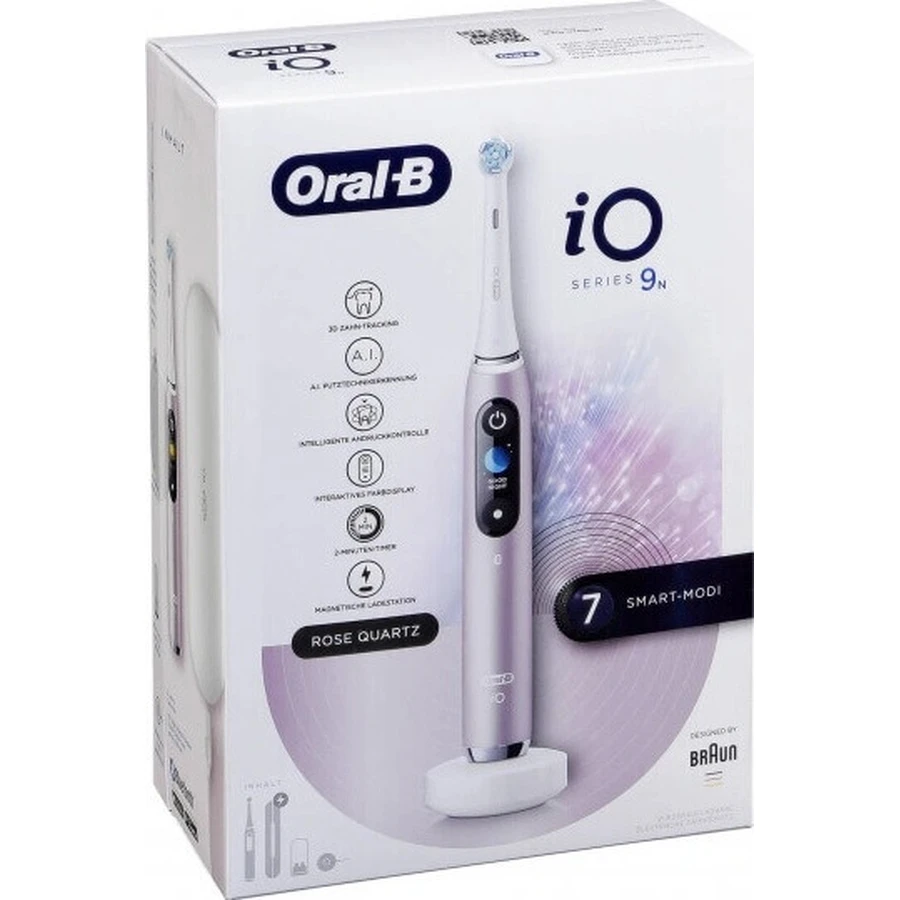 Oral B EK iO Series 9 Rose Quartz + тримач для зубної щітки + дорожній чохол 1×1 набір, електронна зубна щітка: ціни та характеристики