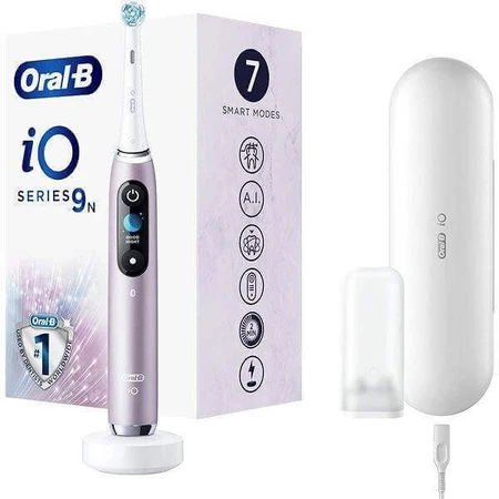 Oral B EK iO Series 9 Rose Quartz + тримач для зубної щітки + дорожній чохол 1×1 набір, електронна зубна щітка: ціни та характеристики