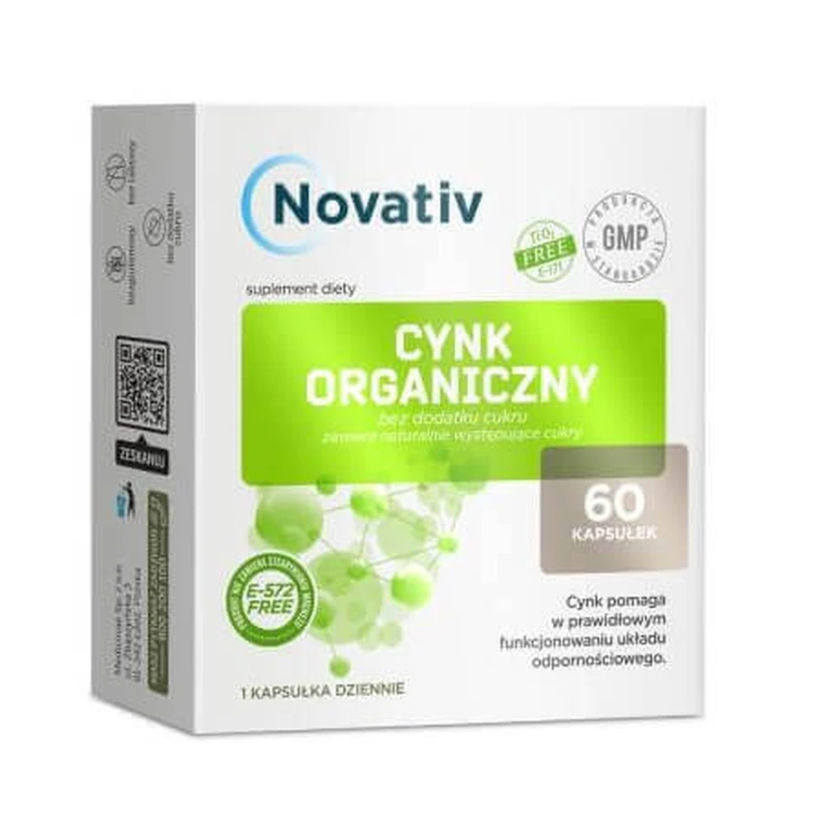 Novativ Organic Zinc, 60 капсул: цены и характеристики