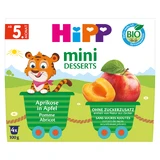 HiPP Міні Десерт Біо, яблуко, абрикос, після 5 місяців, 4 х 100 г