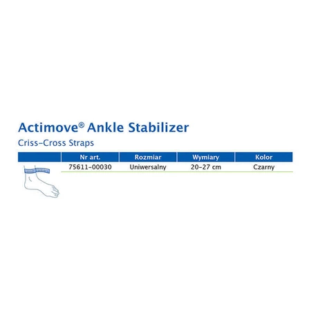 Actimove Sports Edition, стабілізатор гомілковостопного суглоба, чорний, перехрещені ремені, регульовані: ціни та характеристики
