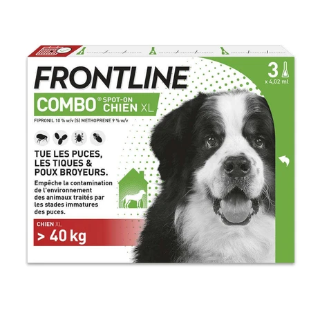 Frontline Combo Spot-on Dog XL Plus 40 кг 3 пипетки по 4,02 мл: цены и характеристики