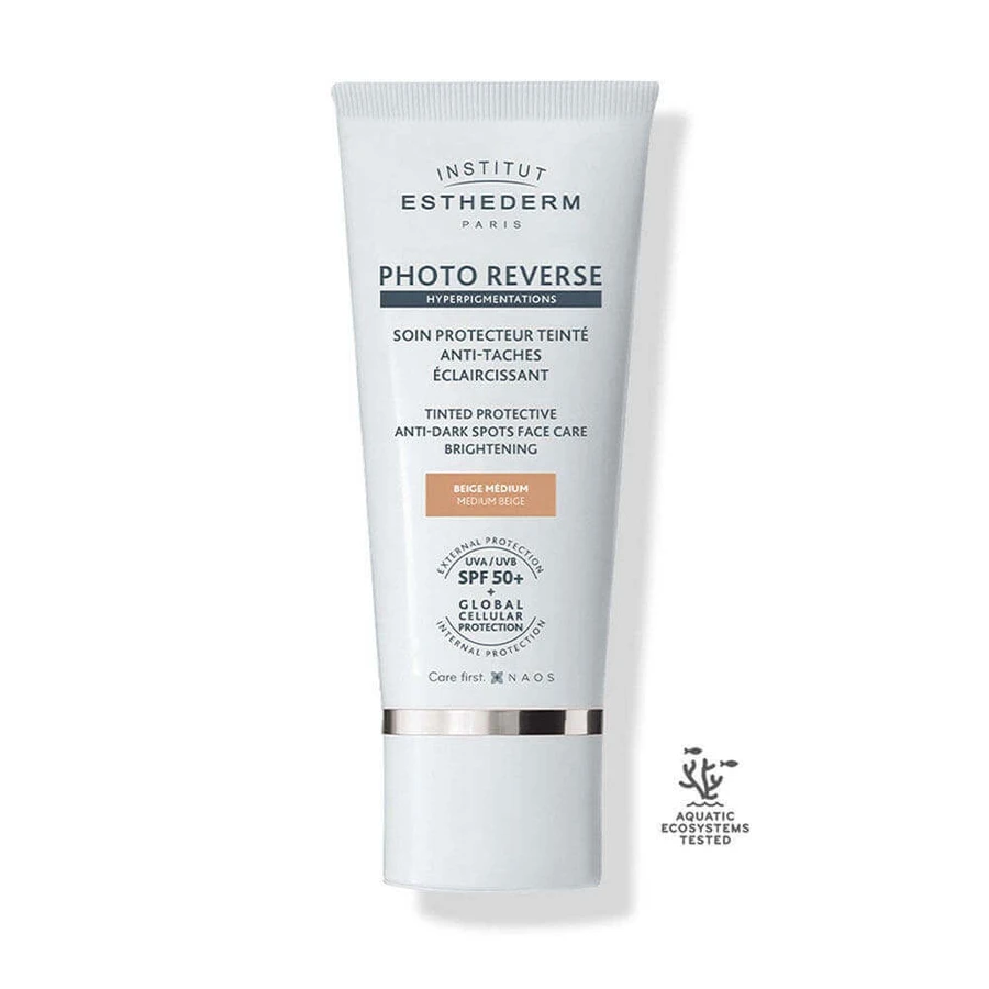 Institut Esthederm Photo Reverse Brightening Захисний засіб проти пігментних плям SPF50+ Medium 50 мл: ціни та характеристики