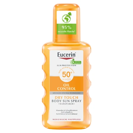 Eucerin Sun Protection Oil Control, прозрачный защитный спрей, ультралегкий, SPF 50+, 200 мл: цены и характеристики