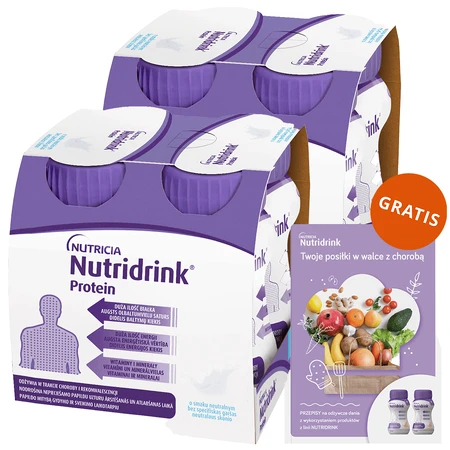 Набір протеїнів Nutridrink Protein, поживний препарат, нейтральний смак, 8 х 125 мл + буклет з рецептами безкоштовно: ціни та характеристики