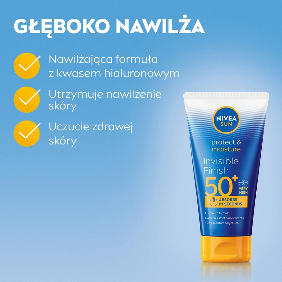 Nivea Sun Invisible Finish, Зволожуючий сонцезахисний лосьйон, SPF 50+, 150 мл: ціни та характеристики
