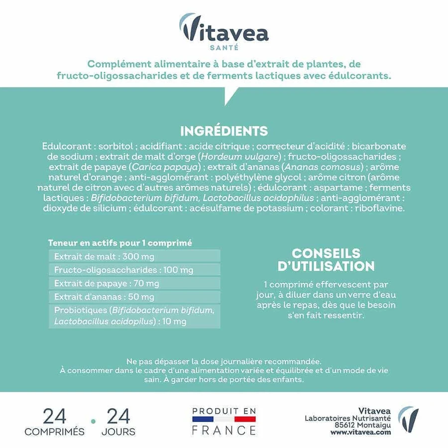 Vitavea Santé Ефрідіжест після їжі 24 шипучі таблетки: ціни та характеристики