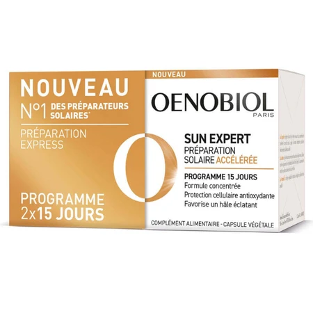 Oenobiol Sun Expert Прискорена підготовка до засмаги 15-денна програма 2х15 капсул: ціни та характеристики