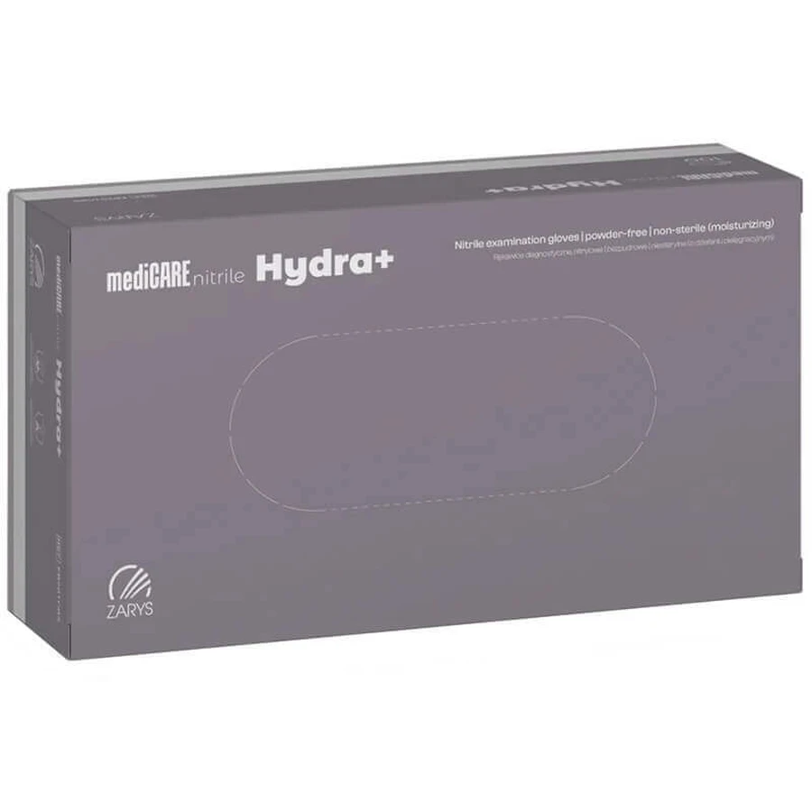 MediCare Nitrile Hydra+, рукавички нітрилові, нестерильні, без пудри, сині, розмір L, 100 штук: ціни та характеристики