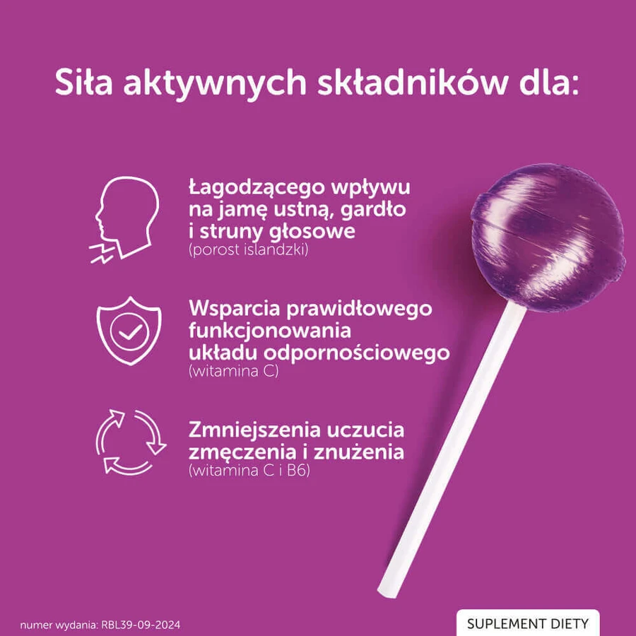 Льодяники для горла JustVit, без цукру, від 3 років, зі смаком малини та смородини, 40 шт.: ціни та характеристики