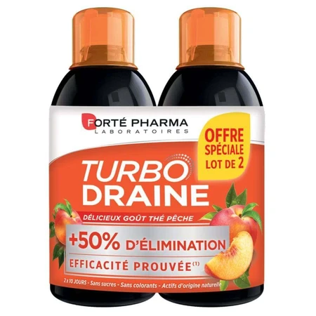 Зелений чай Forté Pharma TurboDrain - Персик 2х500мл: ціни та характеристики