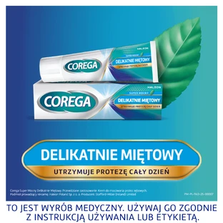 Corega Super Strong, фиксирующий крем для зубных протезов, слегка мятный, 2 x 40 г