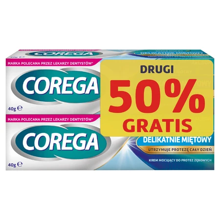 Corega Super Strong, фиксирующий крем для зубных протезов, слегка мятный, 2 x 40 г: цены и характеристики