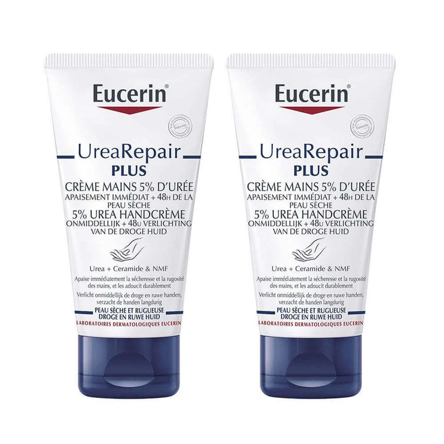 Eucerin UreaRepair Plus Крем для рук 5% мочевины для сухой и поврежденной кожи 2х75 мл: цены и характеристики