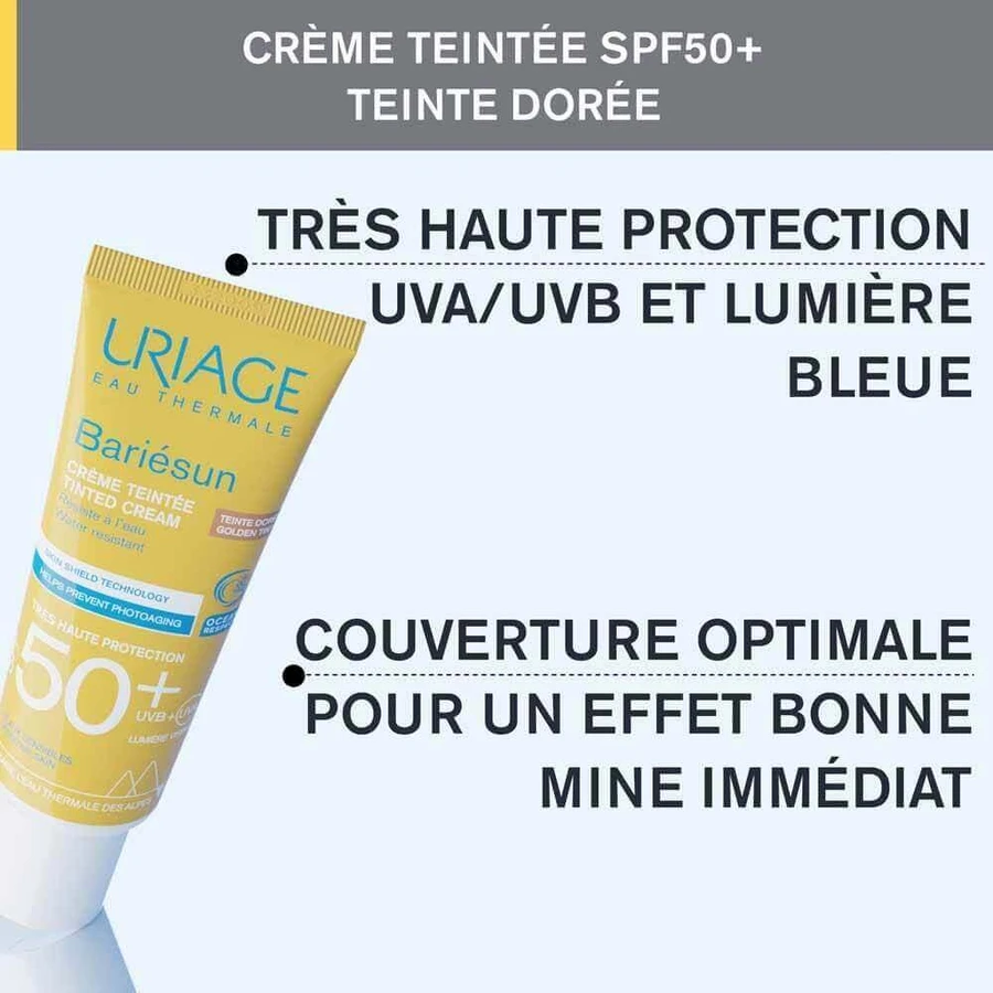 Uriage Bariésun Тонуючий крем SPF50+ золотистий відтінок 50 мл: ціни та характеристики