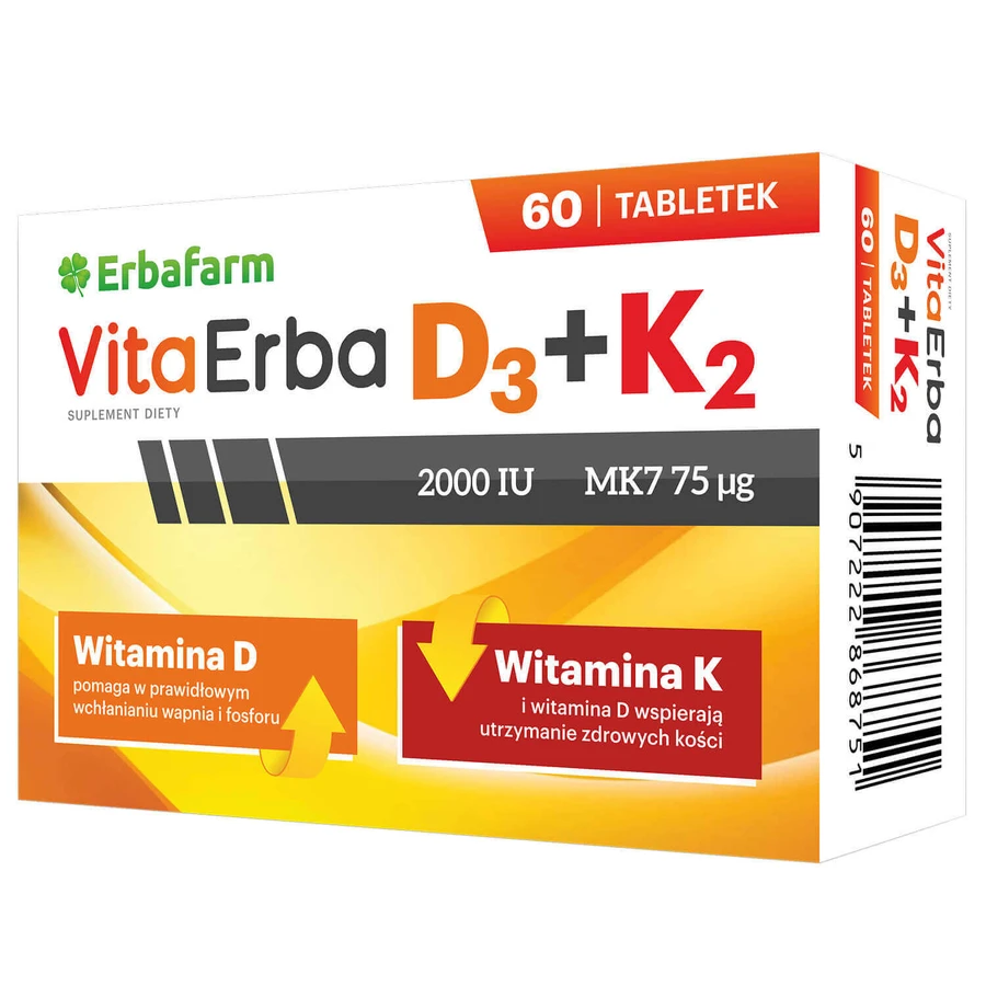 Erbafarm Naturale VitaErba D3+K2, 60 таблеток: цены и характеристики