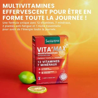 Santarome Vita'max Мультивитамины с 12 лет со вкусом лимона 20 шипучих таблеток