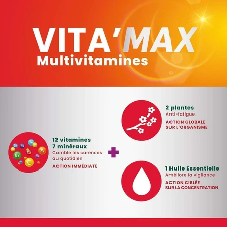 Santarome Vita'max Мультивитамины с 12 лет со вкусом лимона 20 шипучих таблеток: цены и характеристики
