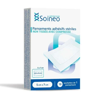 Стерильные нетканые адгезивные повязки Soineo 5смx7см x10