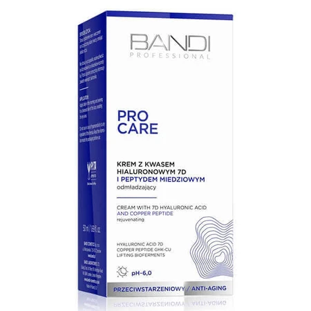Bandi Professional Pro Care, антивозрастной крем с гиалуроновой кислотой 7D и пептидом меди, 50 мл: цены и характеристики