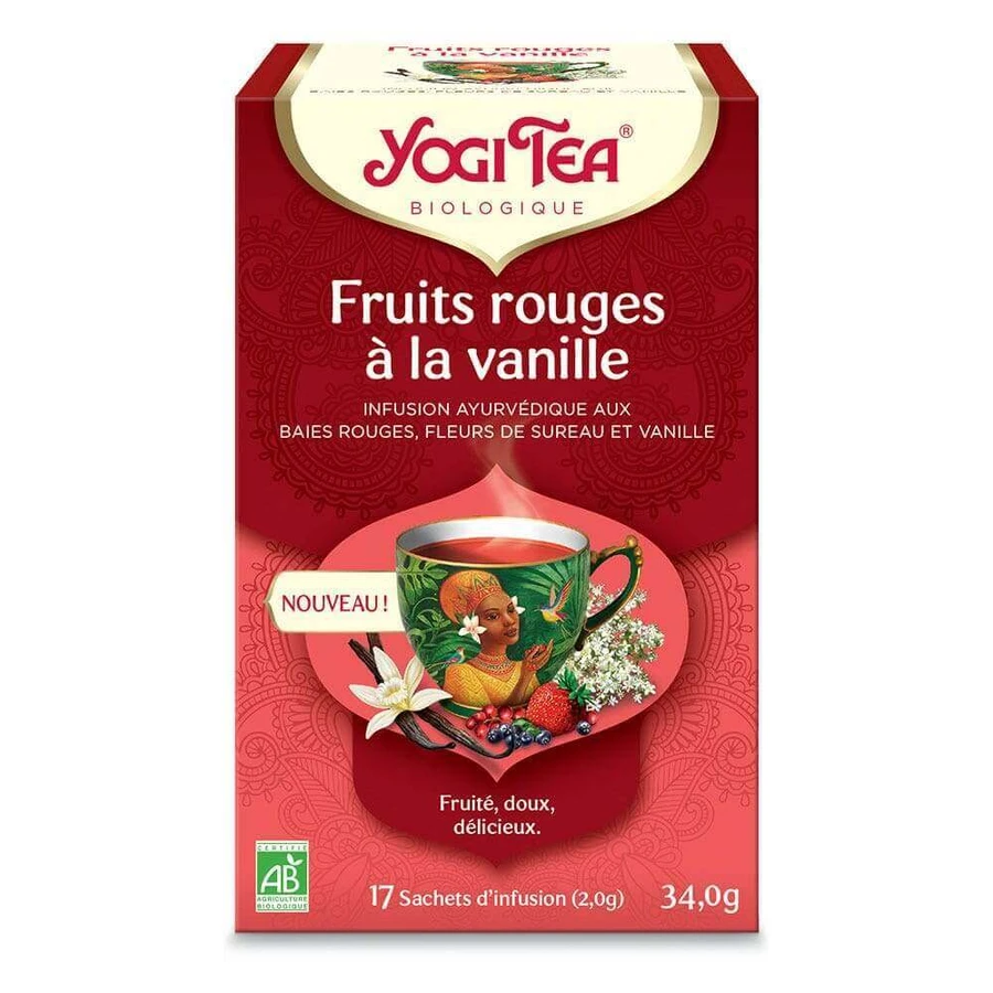 Чай Yogi Red Fruit з ваніллю Fruité, doux, délicieux 17 пакетиків: ціни та характеристики