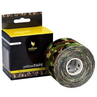 YellowSport YellowTape, лента для кинезиотейпирования, зеленый сафьян, 5 см x 5 м