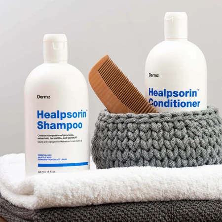 Набір Healpsorin, відновлюючий кондиціонер для волосся, 500 мл + шампунь для догляду за шкірою голови з псоріатичними ураженнями, 500 мл: ціни та характеристики